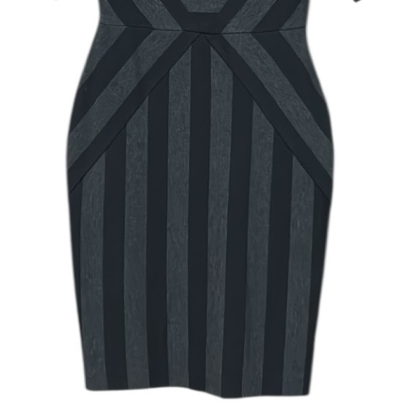 Anthropologie Maeve Geoplane Black Gray Diagonal Stripe Ponte Sheath Dress Sz 6 - Picture 7 of 11